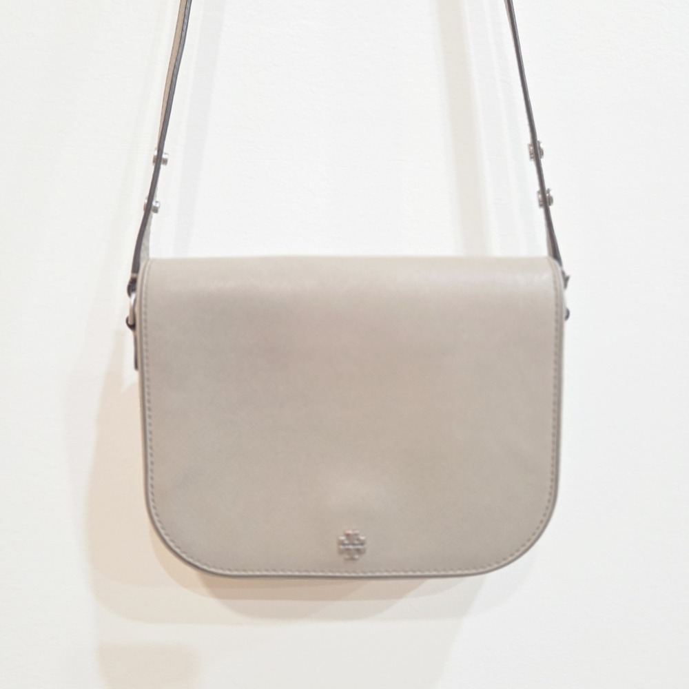 Tory Burch Women's Emerson Gray Chalk Crossbody Purse